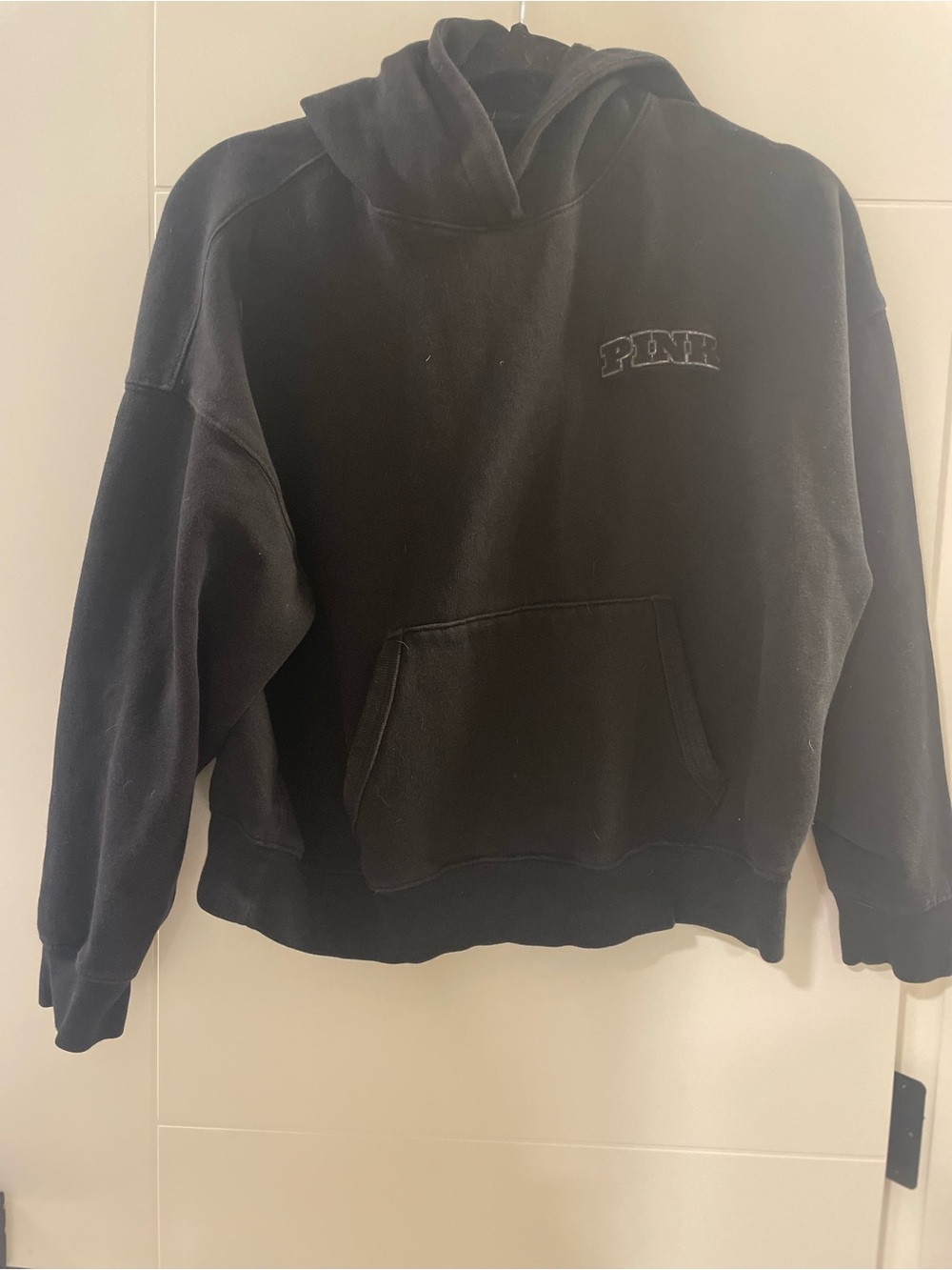 PINK Victoria's Secret Black Pullover Hoodie with Subtle Logo